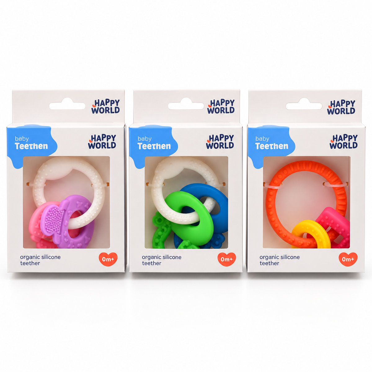 Silikon-Beißring für Babys, 4-fach sortiert – Produktansicht 3